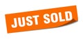 just sold sticker. square isolated label sign. peeler