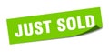 just sold sticker. square isolated label sign. peeler