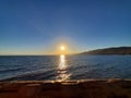 Just before sunset off pier Pismo Beach