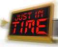 Just in Time Digital Clock Means Not Too Late Royalty Free Stock Photo