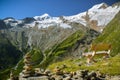 Just to sit and relax looking at majestic Fee Glacier located above Saas-Fee village