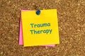 trauma therapy postit on corkboard Royalty Free Stock Photo