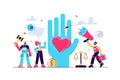 Human rights vector illustration. Flat tiny Royalty Free Stock Photo