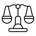 Justice balance icon outline vector. Hand jail Royalty Free Stock Photo