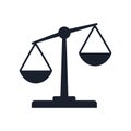 Justice balance scales icon, design isolated on gradient background isolated on white Royalty Free Stock Photo