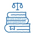 Justice Books Law And Judgement doodle icon hand drawn illustration