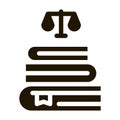 Justice Books Law And Judgement Icon Vector Illustration