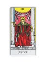 Justice card isolated on white. Tarot reading Royalty Free Stock Photo