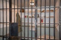 Concept Prison cell with jail iron bars for criminals