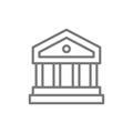 Justice court or bank building line icon.