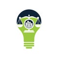 Justice finance bulb shape concept logo vector