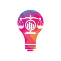 Justice finance bulb shape concept logo vector Royalty Free Stock Photo