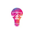 Justice finance bulb shape logo vector template. Royalty Free Stock Photo