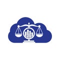 Justice finance cloud shape concept logo vector