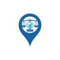 Justice finance gps shape logo vector template.