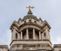 Justice by FW Pomeroy statue on top of the Central Criminal Court at the Old Bailey in London, UK.