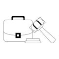 Justice gavel and briefcase symbols Royalty Free Stock Photo