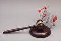 Justice Gavel with Shopping Cart Royalty Free Stock Photo