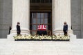 Justice Ginsburg's casket on the steps of the Supreme Court. Royalty Free Stock Photo