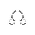 Justice handcuffs outline icon. Elements of Law illustration line icon. Signs, symbols and s can be used for web, logo,