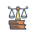 Color illustration icon for Justice, syllogism and rectitude Royalty Free Stock Photo