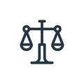 justice icon vector from ethics concept. Thin line illustration of justice editable stroke. justice linear sign for use on web and Royalty Free Stock Photo