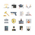 Justice Icons Set Royalty Free Stock Photo