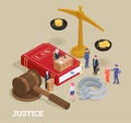 Justice Isometric Law Concept