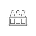 Justice jury outline icon. Elements of Law illustration line icon. Signs, symbols and vectors can be used for web, logo, mobile