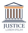 Justice law firm or court, advisory center logo