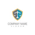 justice law Logo Template vector illsutration design Royalty Free Stock Photo