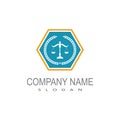 justice law Logo Template vector illsutration design Royalty Free Stock Photo