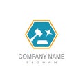 justice law Logo Template vector illsutration design Royalty Free Stock Photo