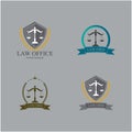 justice law Logo Template vector illsutration design Royalty Free Stock Photo