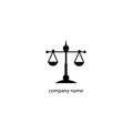 Justice logo scales black illustration vector design