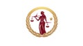 Lady Justice Scales Emblem - Law. Royalty Free Stock Photo