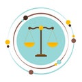 Justice courtroom scales vector illustration graphic icon symbol