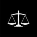 Justice Scale Icon isolated on black background Royalty Free Stock Photo