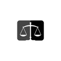 Justice Scale Icon. Law Office Logo isolated on white background Royalty Free Stock Photo