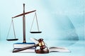 Justice Scales and wooden gavel . Justice concept Royalty Free Stock Photo