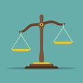 Justice scales icon. Law balance symbol. Libra in flat design. Vector illustration Royalty Free Stock Photo