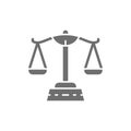 Justice scales, libra line icon. Isolated on white background Royalty Free Stock Photo