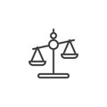 Justice scales line icon Royalty Free Stock Photo