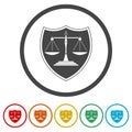 Justice scales ring icon, color set Royalty Free Stock Photo