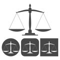 Justice scales silhouette - vector icons set Royalty Free Stock Photo