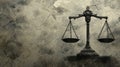 Scales of Justice on Cracked Background - Law and Judgement Royalty Free Stock Photo