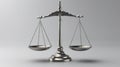 Justice Scales on white background. Generative AI Royalty Free Stock Photo