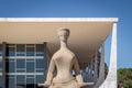The Justice Sculpture in front of Brazil Supreme Court - Supremo Tribunal Federal - STF - Brasilia, Distrito Federal, Brazil Royalty Free Stock Photo