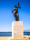 justice statue blind woman sword and balance Royalty Free Stock Photo