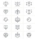 Justice Symbols Set Royalty Free Stock Photo